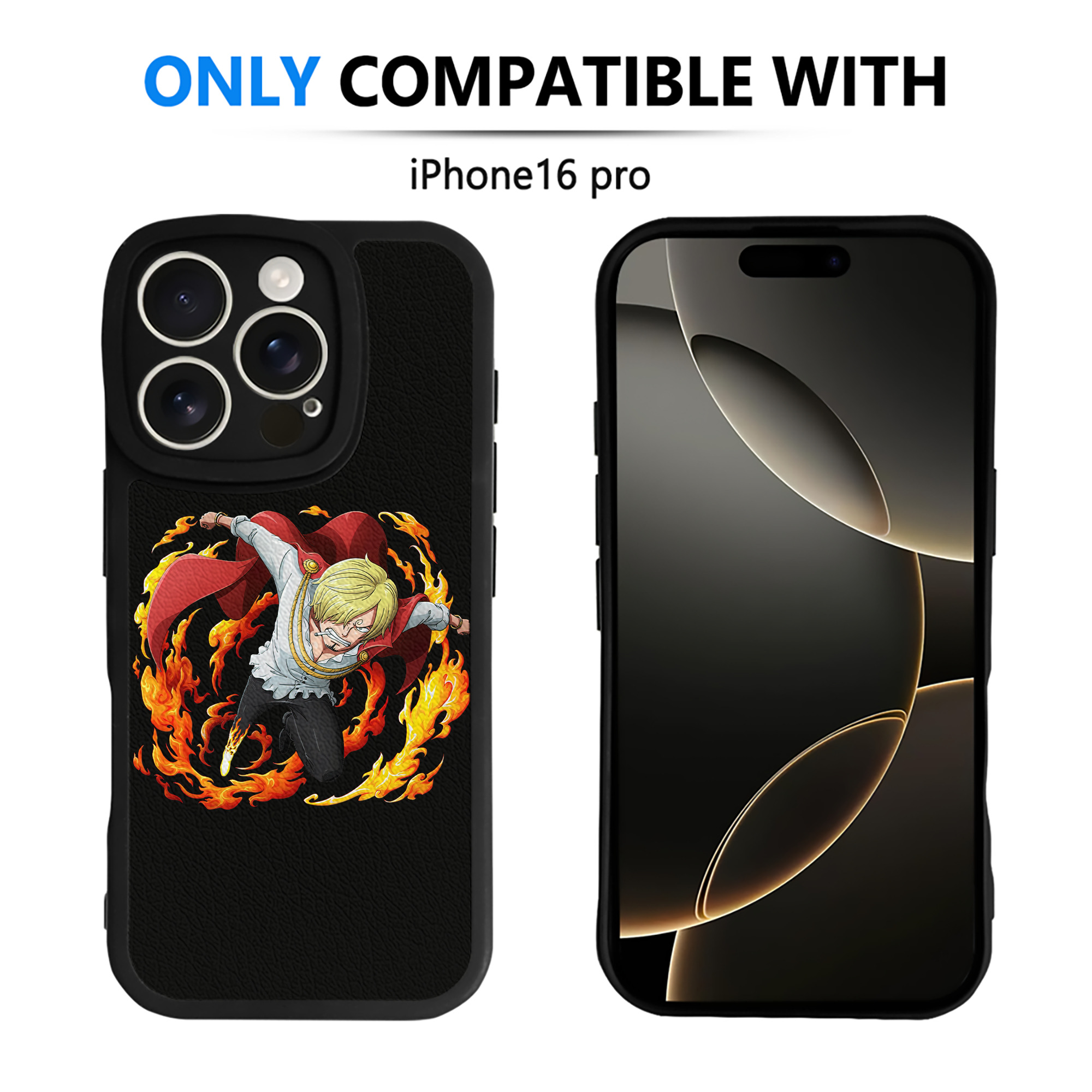 （画像用） ワンピース サンジ ONE PIECE Sanji 【iPhone 16シリーズ対応】シリコンスマホケース（レザー調） 材質：シリコン
